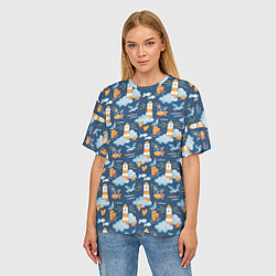 Футболка оверсайз женская Маяк в облаках, цвет: 3D-принт — фото 2