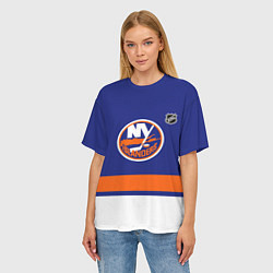 Футболка оверсайз женская Нью Йорк Айлендерс хоккей, цвет: 3D-принт — фото 2