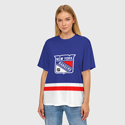 Футболка оверсайз женская Нью Йорк Рейнджерс хоккей, цвет: 3D-принт — фото 2