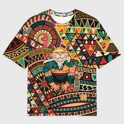 Футболка оверсайз женская Кот самурай - Айко, цвет: 3D-принт