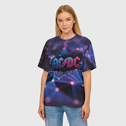 Футболка оверсайз женская ACDC лого в градиенте, цвет: 3D-принт — фото 2