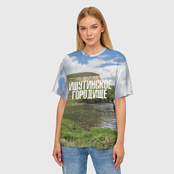 Футболка оверсайз женская Ишутинское Городище на Красивой Мече, цвет: 3D-принт — фото 2