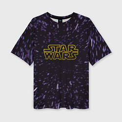 Футболка оверсайз женская Звёздные войны гиперпрыжок глитч, цвет: 3D-принт