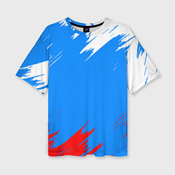 Женская футболка оверсайз Патриот Россия - флаг