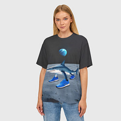 Футболка оверсайз женская Акула мем, тралалеро тралала, цвет: 3D-принт — фото 2