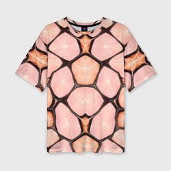 Женская футболка оверсайз Розовые пятна жирафа