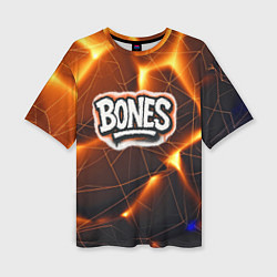 Футболка оверсайз женская Bones лого в уличном стиле, цвет: 3D-принт