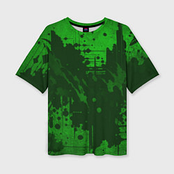 Футболка оверсайз женская Абстракция - dark green spot, цвет: 3D-принт