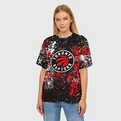 Футболка оверсайз женская Торонто Рэпторс - цветовой хаос, цвет: 3D-принт — фото 2