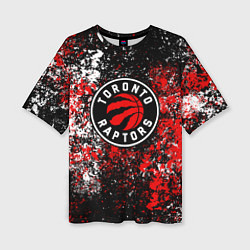 Футболка оверсайз женская Торонто Рэпторс - цветовой хаос, цвет: 3D-принт