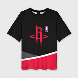 Футболка оверсайз женская Хьюстон Рокетс - линии, цвет: 3D-принт