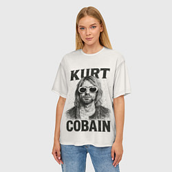 Футболка оверсайз женская Kurt Cobain - grunge-art, цвет: 3D-принт — фото 2