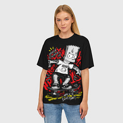 Футболка оверсайз женская Барт в татуировках, цвет: 3D-принт — фото 2