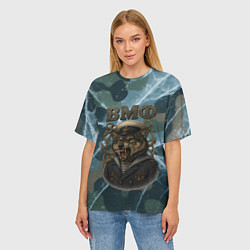 Футболка оверсайз женская ВМФ злой волк, цвет: 3D-принт — фото 2
