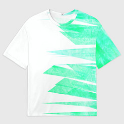Футболка оверсайз женская Color white light blue strip, цвет: 3D-принт