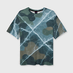 Футболка оверсайз женская Лед на камуфляже, цвет: 3D-принт