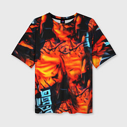 Футболка оверсайз женская Абстрактная текстура рыжего пламени, цвет: 3D-принт