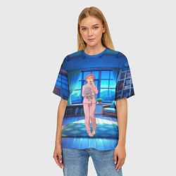 Футболка оверсайз женская Сиратори Айра хочет спать, цвет: 3D-принт — фото 2