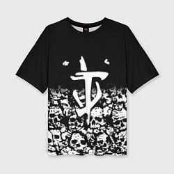 Футболка оверсайз женская Doom черепа, цвет: 3D-принт