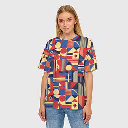Футболка оверсайз женская Геометрический карнавал, цвет: 3D-принт — фото 2