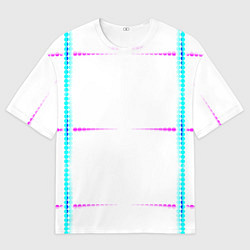 Футболка оверсайз женская Color white blue pink stripes, цвет: 3D-принт