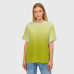 Футболка оверсайз женская Градиент лаймовый, цвет: 3D-принт — фото 2