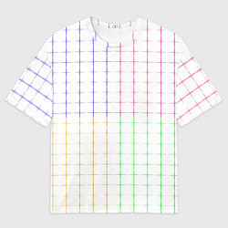 Футболка оверсайз женская Color white multicolored stripes, цвет: 3D-принт