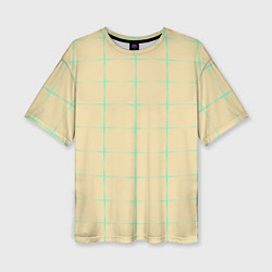 Футболка оверсайз женская Color beige green crosses, цвет: 3D-принт