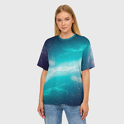 Футболка оверсайз женская Галактическое сияние небес, цвет: 3D-принт — фото 2