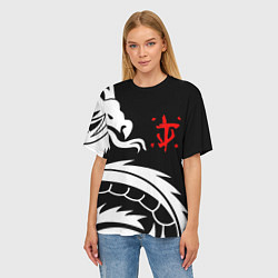 Футболка оверсайз женская Doom dragon steel, цвет: 3D-принт — фото 2