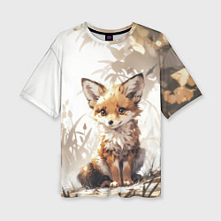 Женская футболка оверсайз Юный лисёнок