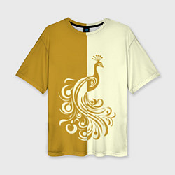 Женская футболка оверсайз Жар-птица в золотом