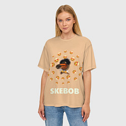 Футболка оверсайз женская Мем скебоб и смайлики, цвет: 3D-принт — фото 2