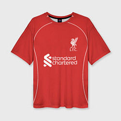 Футболка оверсайз женская Ливепрпуль домашняя форма 2025 2026, цвет: 3D-принт