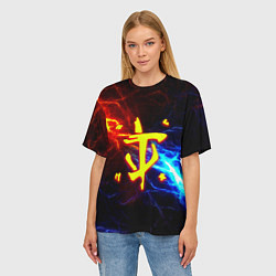 Футболка оверсайз женская Doom шторм с молниями, цвет: 3D-принт — фото 2