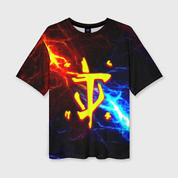 Футболка оверсайз женская Doom шторм с молниями, цвет: 3D-принт