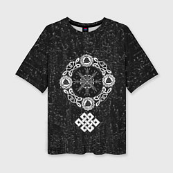 Футболка оверсайз женская Шлем ужаса агисхьяльм в кельтском узле, цвет: 3D-принт
