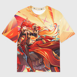 Женская футболка оверсайз Genshin Impact Mavuika bike