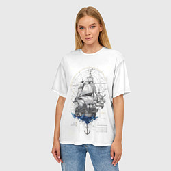 Футболка оверсайз женская Корабль - иллюстрация, цвет: 3D-принт — фото 2