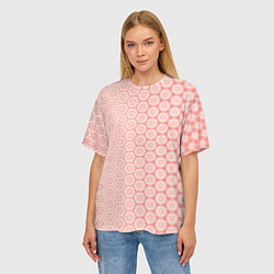 Футболка оверсайз женская Розовый узорчатый градиент, цвет: 3D-принт — фото 2