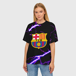 Футболка оверсайз женская Barcelona neon storm, цвет: 3D-принт — фото 2