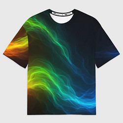 Футболка оверсайз женская Разноцветный огонь абстракция, цвет: 3D-принт
