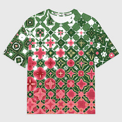 Футболка оверсайз женская Розово-зеленая метаморфоза, цвет: 3D-принт