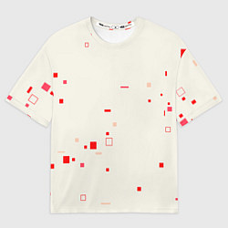 Футболка оверсайз женская Color white red shapes, цвет: 3D-принт