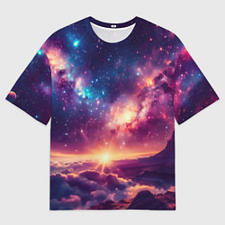 Женская футболка оверсайз Фантастический космос вид с планеты
