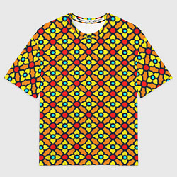 Футболка оверсайз женская Цветочный витраж, цвет: 3D-принт