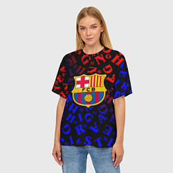 Футболка оверсайз женская Barcelona градиент символы, цвет: 3D-принт — фото 2