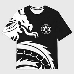 Женская футболка оверсайз Borussia дракон белый