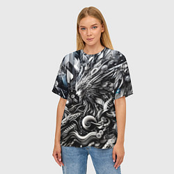 Футболка оверсайз женская Abstraction cyber pattern - ai art fantasy, цвет: 3D-принт — фото 2