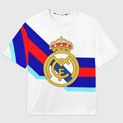 Женская футболка оверсайз Real Madrid текстура полосы